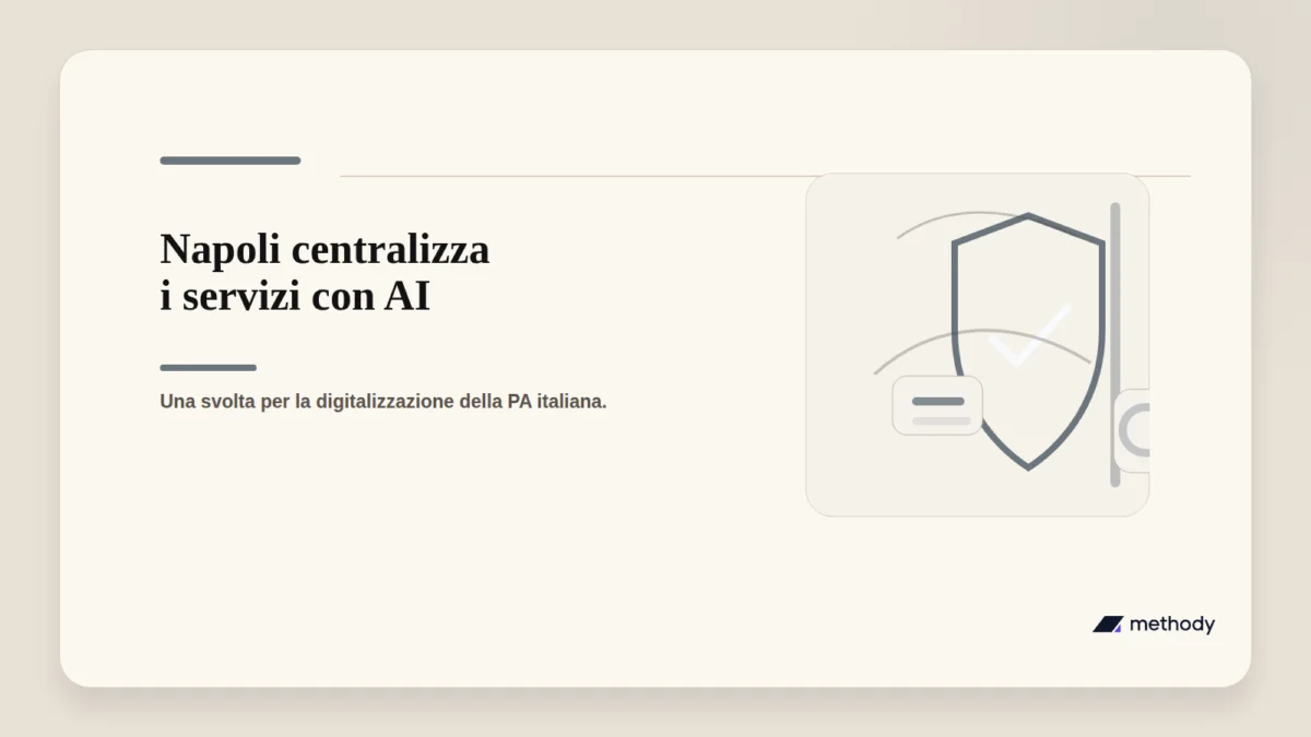 Immagine rappresentativa di un sistema di servizi digitali comunali con CRM e intelligenza artificiale.